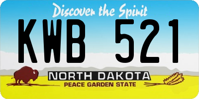 ND license plate KWB521