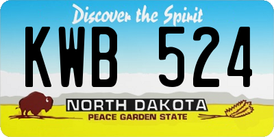 ND license plate KWB524