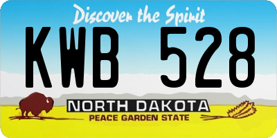 ND license plate KWB528