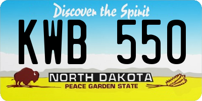 ND license plate KWB550