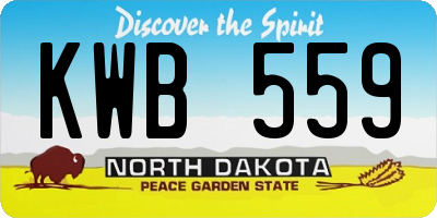 ND license plate KWB559