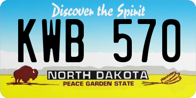 ND license plate KWB570