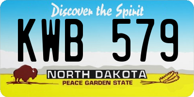 ND license plate KWB579