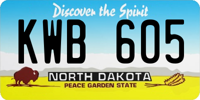 ND license plate KWB605