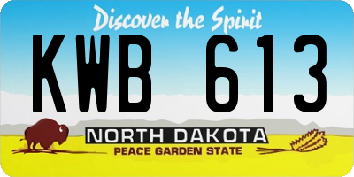ND license plate KWB613