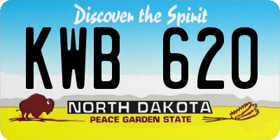 ND license plate KWB620