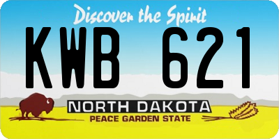 ND license plate KWB621