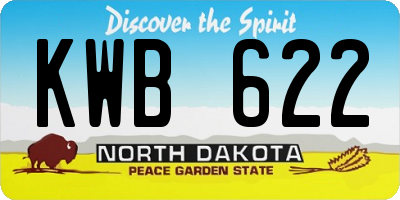 ND license plate KWB622