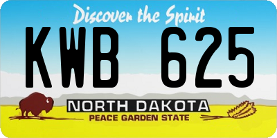 ND license plate KWB625