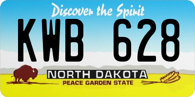 ND license plate KWB628