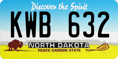 ND license plate KWB632