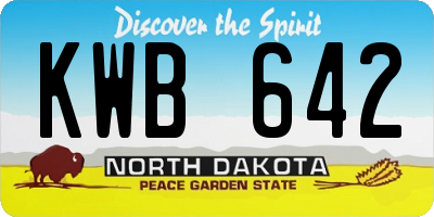 ND license plate KWB642