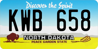 ND license plate KWB658