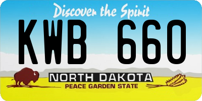 ND license plate KWB660