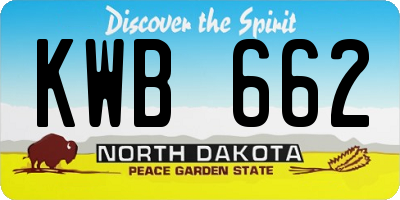 ND license plate KWB662