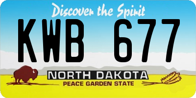 ND license plate KWB677