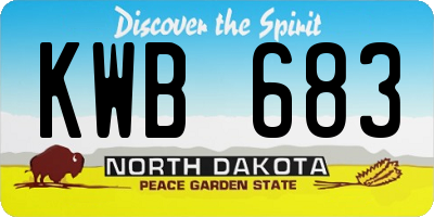 ND license plate KWB683