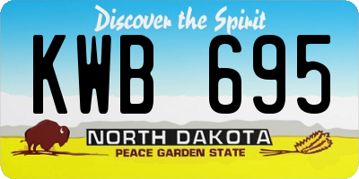 ND license plate KWB695