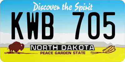 ND license plate KWB705
