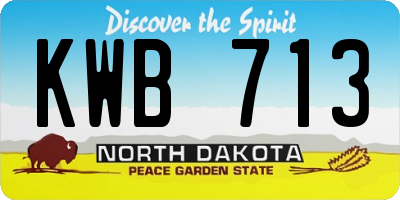 ND license plate KWB713