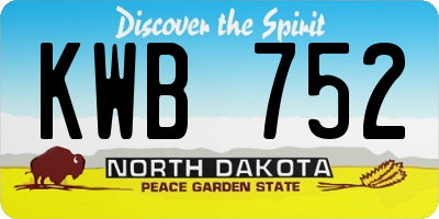 ND license plate KWB752