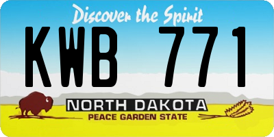 ND license plate KWB771