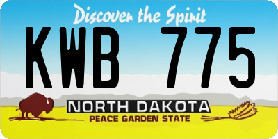 ND license plate KWB775