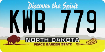 ND license plate KWB779