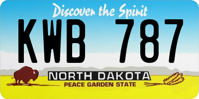ND license plate KWB787