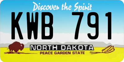 ND license plate KWB791