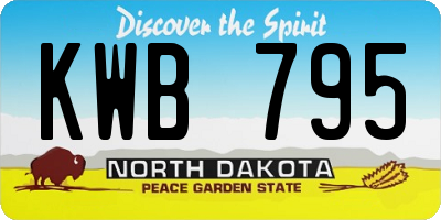 ND license plate KWB795