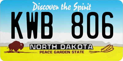 ND license plate KWB806