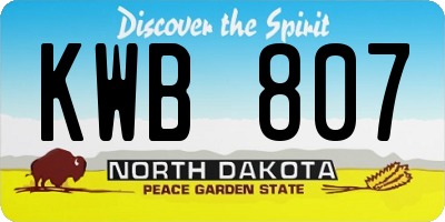 ND license plate KWB807