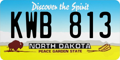 ND license plate KWB813
