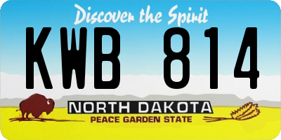 ND license plate KWB814
