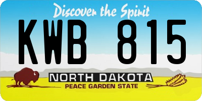 ND license plate KWB815