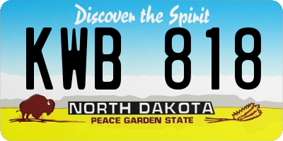 ND license plate KWB818
