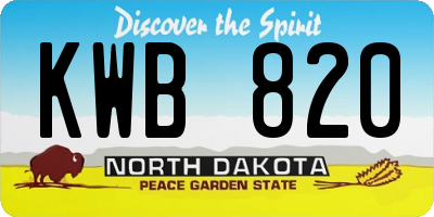ND license plate KWB820