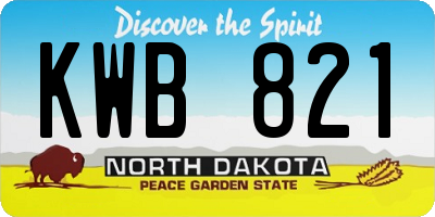 ND license plate KWB821