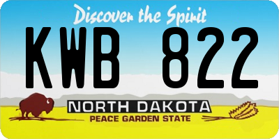 ND license plate KWB822