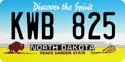 ND license plate KWB825