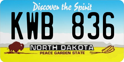 ND license plate KWB836