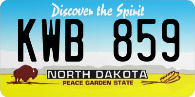 ND license plate KWB859
