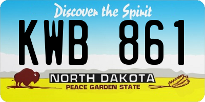 ND license plate KWB861
