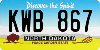 ND license plate KWB867