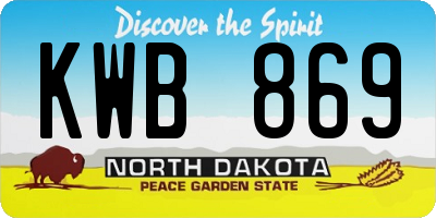 ND license plate KWB869