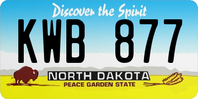 ND license plate KWB877