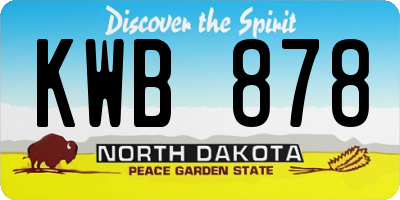 ND license plate KWB878