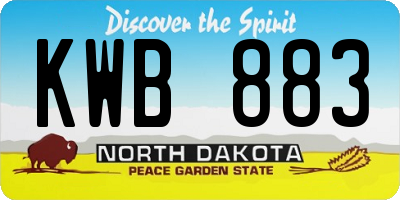 ND license plate KWB883