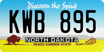 ND license plate KWB895